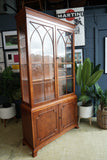 20th Century Yew Wood Bookcase — Classic English Elegance