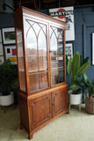 20th Century Yew Wood Bookcase — Classic English Elegance