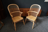 British Windsor Carver Armchairs in Solid Beech – United Kingdom, Mid-20th Century