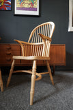 British Windsor Carver Armchairs in Solid Beech – United Kingdom, Mid-20th Century