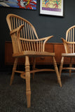 British Windsor Carver Armchairs in Solid Beech – United Kingdom, Mid-20th Century