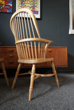 British Windsor Carver Armchairs in Solid Beech – United Kingdom, Mid-20th Century