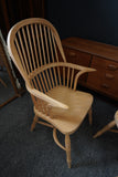 British Windsor Carver Armchairs in Solid Beech – United Kingdom, Mid-20th Century