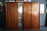 Pair of Austinsuite Teak Sliding Door Wardrobes – British Modern, 1960s