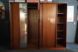 Pair of Austinsuite Teak Sliding Door Wardrobes – British Modern, 1960s