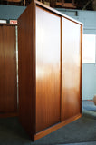 Pair of Austinsuite Teak Sliding Door Wardrobes – British Modern, 1960s