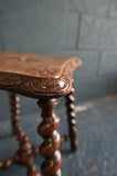Jacobean Revival Carved Oak Barley Twist Stool / Occasional Table – c.1920s