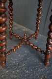 Jacobean Revival Carved Oak Barley Twist Stool / Occasional Table – c.1920s