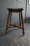Jacobean Revival Carved Oak Barley Twist Stool / Occasional Table – c.1920s