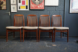 Set of 4 Teak High-Back Dining Chairs by Benny Linden – Danish Modern Style