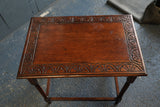 Arts & Crafts Jacobean Revival Side Table in Fumed Oak – England, c.1910