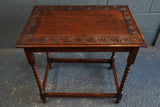 Arts & Crafts Jacobean Revival Side Table in Fumed Oak – England, c.1910