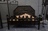 Complete Cast Iron Fireplace Set – Heraldic Lion Grate, Screen & Tools