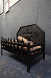 Complete Cast Iron Fireplace Set – Heraldic Lion Grate, Screen & Tools