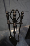 Complete Cast Iron Fireplace Set – Heraldic Lion Grate, Screen & Tools