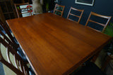 Mid-Century Danish Teak Extending Dining Table & 8 Ladder-Back Chairs