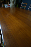 Mid-Century Danish Teak Extending Dining Table & 8 Ladder-Back Chairs