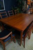 Mid-Century Danish Teak Extending Dining Table & 8 Ladder-Back Chairs