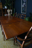 Mid-Century Danish Teak Extending Dining Table & 8 Ladder-Back Chairs