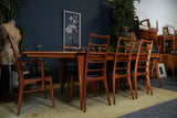 Mid-Century Danish Teak Extending Dining Table & 8 Ladder-Back Chairs