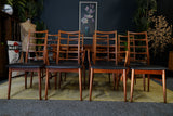 Mid-Century Danish Teak Extending Dining Table & 8 Ladder-Back Chairs