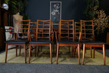 Mid-Century Danish Teak Extending Dining Table & 8 Ladder-Back Chairs