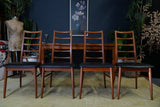 Mid-Century Danish Teak Extending Dining Table & 8 Ladder-Back Chairs