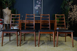 Mid-Century Danish Teak Extending Dining Table & 8 Ladder-Back Chairs