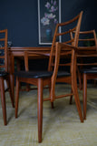 Mid-Century Danish Teak Extending Dining Table & 8 Ladder-Back Chairs