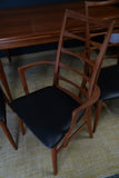 Mid-Century Danish Teak Extending Dining Table & 8 Ladder-Back Chairs