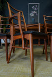 Mid-Century Danish Teak Extending Dining Table & 8 Ladder-Back Chairs
