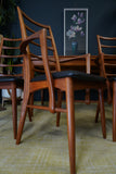 Mid-Century Danish Teak Extending Dining Table & 8 Ladder-Back Chairs