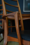 Mid-Century Danish Teak Extending Dining Table & 8 Ladder-Back Chairs