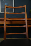 Mid-Century Danish Teak Extending Dining Table & 8 Ladder-Back Chairs