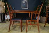 Mid-Century Danish Teak Extending Dining Table & 8 Ladder-Back Chairs