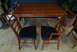 Mid-Century Danish Teak Extending Dining Table & 8 Ladder-Back Chairs