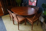 Mid Century Danish Extendable Dining Table with 6 Erling Torvits Chairs