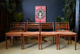 Mid Century Danish Extendable Dining Table with 6 Erling Torvits Chairs