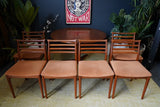 Mid Century Danish Extendable Dining Table with 6 Erling Torvits Chairs