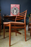 Mid Century Danish Extendable Dining Table with 6 Erling Torvits Chairs