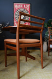 Mid Century Danish Extendable Dining Table with 6 Erling Torvits Chairs