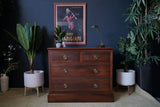 Antique Victorian Large Dark Oak Chest of Drawers