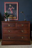 Antique Victorian Large Dark Oak Chest of Drawers