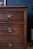 Antique Victorian Large Dark Oak Chest of Drawers