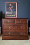 Antique Victorian Large Dark Oak Chest of Drawers