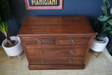 Antique Victorian Large Dark Oak Chest of Drawers