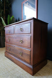 Antique Victorian Large Dark Oak Chest of Drawers