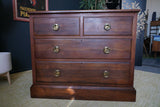 Antique Victorian Large Dark Oak Chest of Drawers