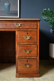 Edwardian Pitch Pine Desk