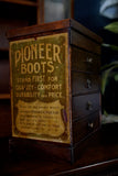 Edwardian Shoe Box 'Pioneer Boots' Original Signage 